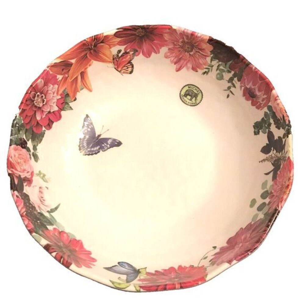 Michel Design Works Melamine Serveware Bistro Bowl Beautiful Melody of Flowers - Picture 2 of 11
